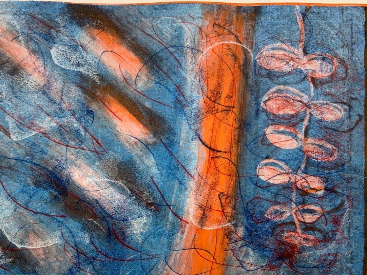 mono print of plants
