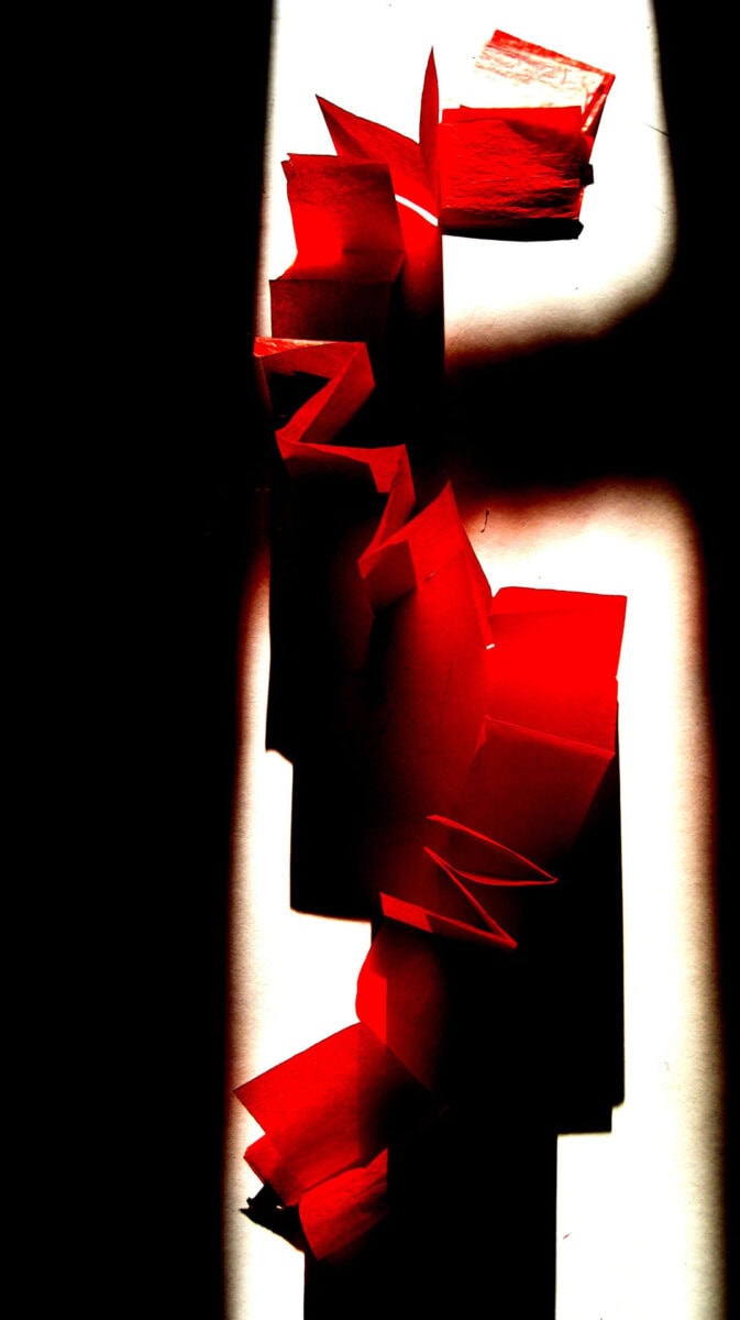 flutter book lit in red