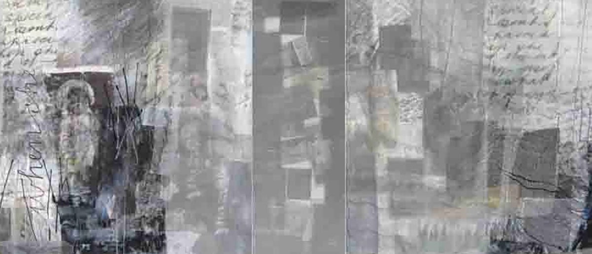 wall ice with hot negatives and embroidery